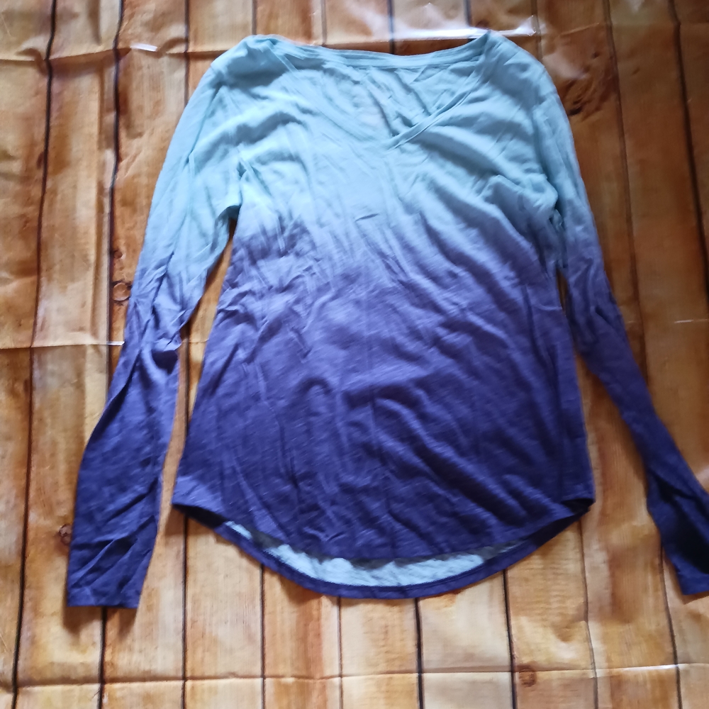 Gradient Blue Long Sleeve Relaxed Tee